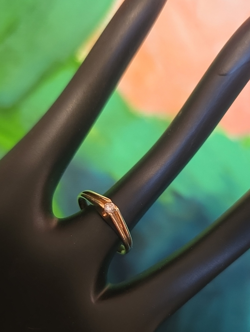 Dainty 10K Gold Diamond Accent Ring | Size 5 | Pinky Ring